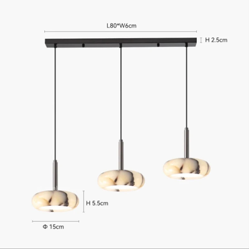 Luxury Black Stone-Style Pendant Light