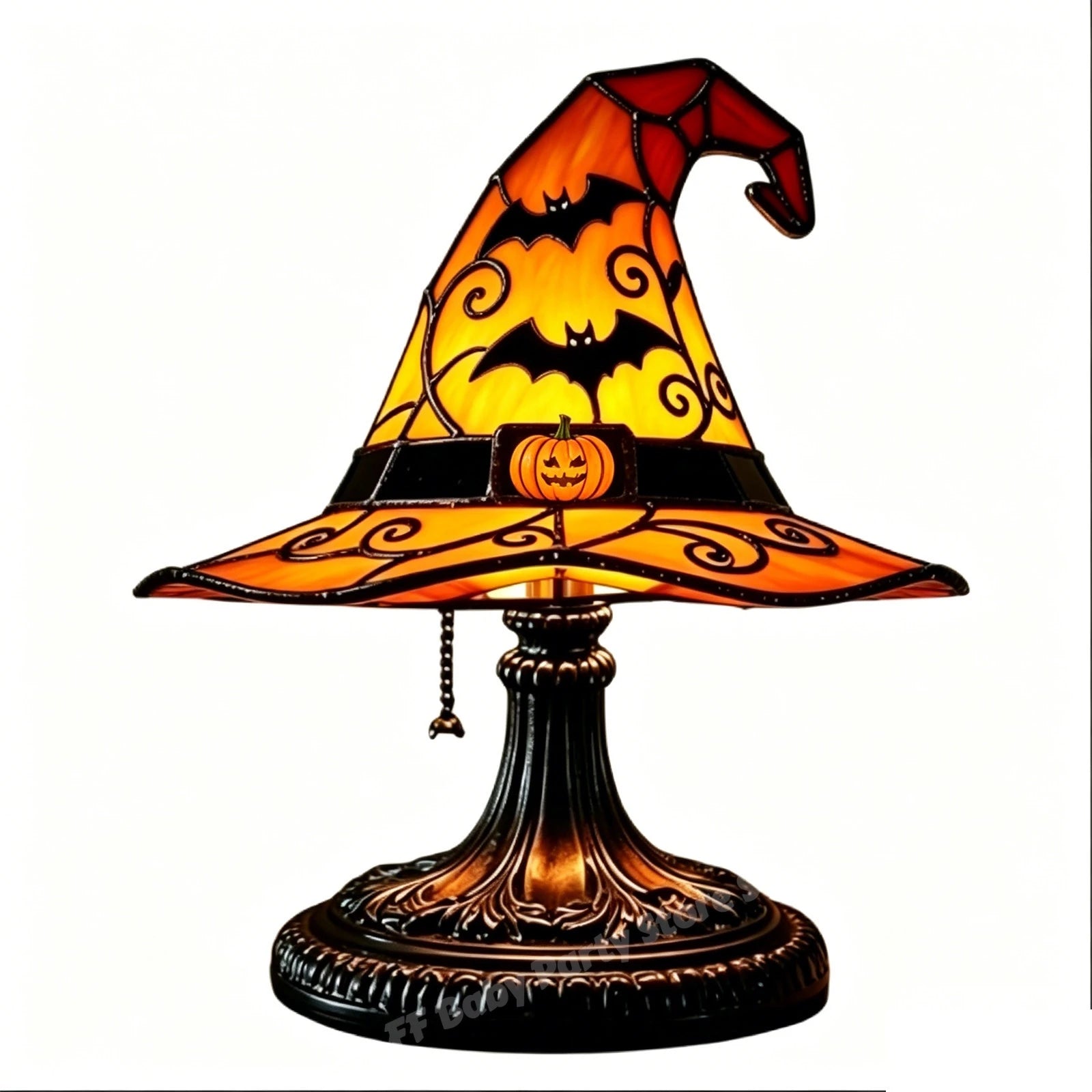 Resin Witch Hat Night Light | USB Powered Halloween Table Lamp