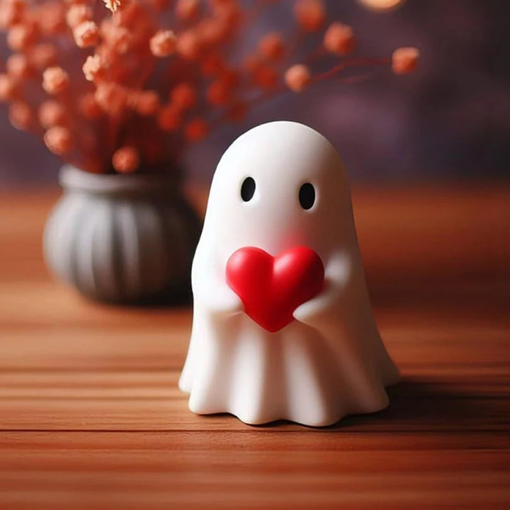 Kawaii Ghost Resin Mini Statue | Halloween Shelf Decor