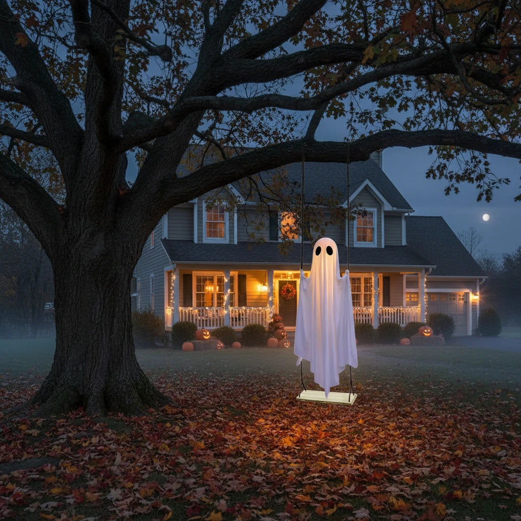 LED Hanging Swing Ghost Halloween Decoration
