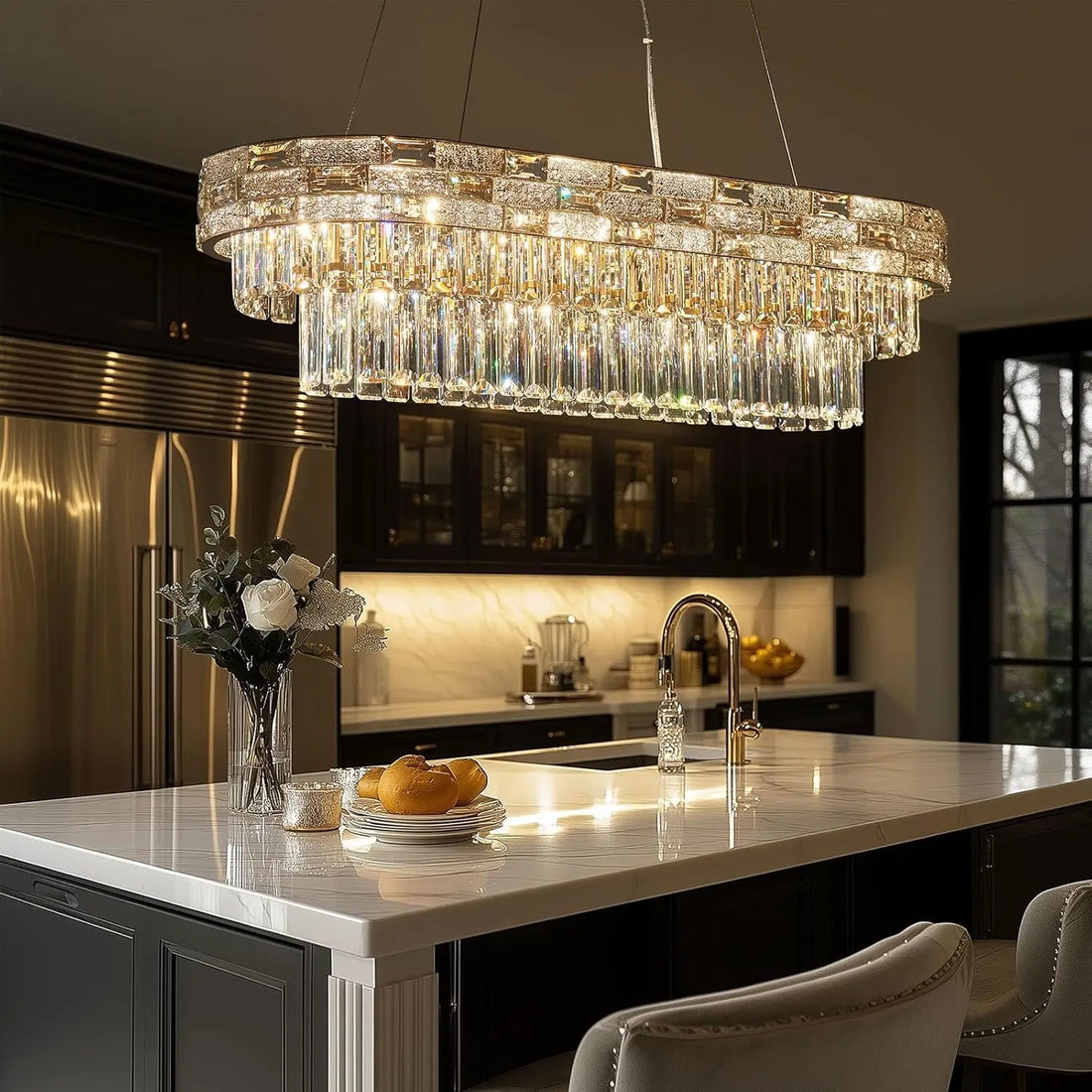 Modern Gold Crystal Chandelier