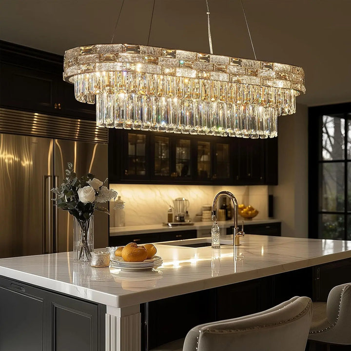 Modern Gold Crystal Chandelier