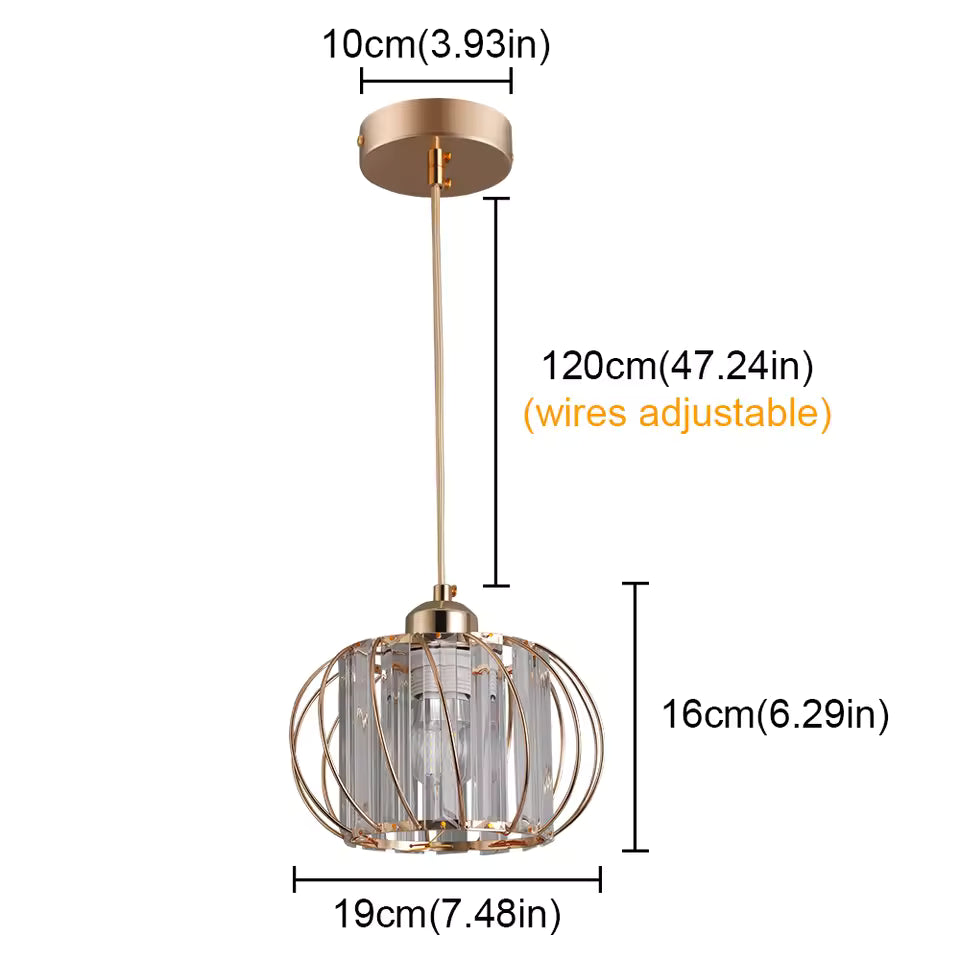 Crystal Lantern Pendant Light for Kitchen Island & Hallway