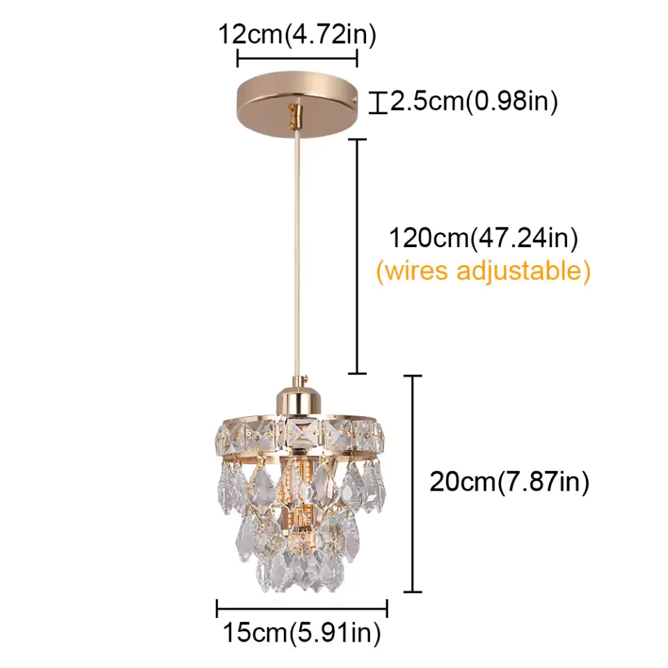 K9 Crystal Pendant Chandelier | E27 | Gold | Dimmable | Modern Luxury