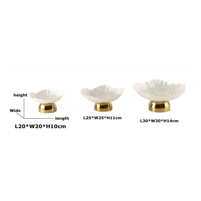 Luxury Petal Decorative Tray | Metal Alloy Fruit & Candy Serving Plate