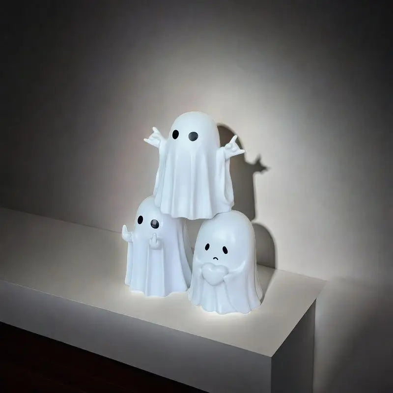 Middle Finger Ghost Figurine | Halloween Shelf Decor