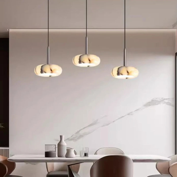 Luxury Black Stone-Style Pendant Light