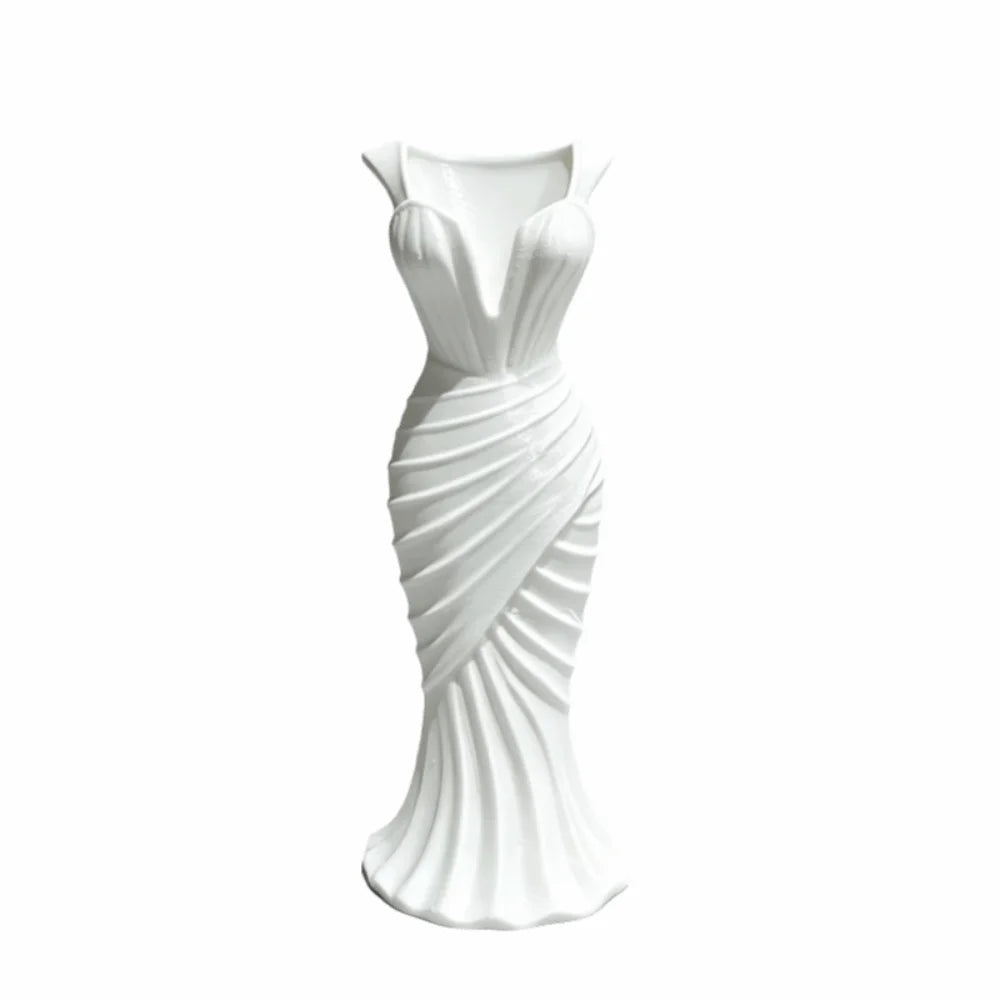 Elegant Dress-Silhouette Decorative Vase