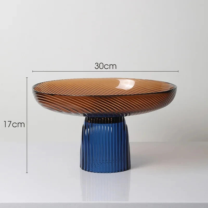 Crystal Glass Decorative Fruit Tray | Luxury Coffee Table Centrepiece