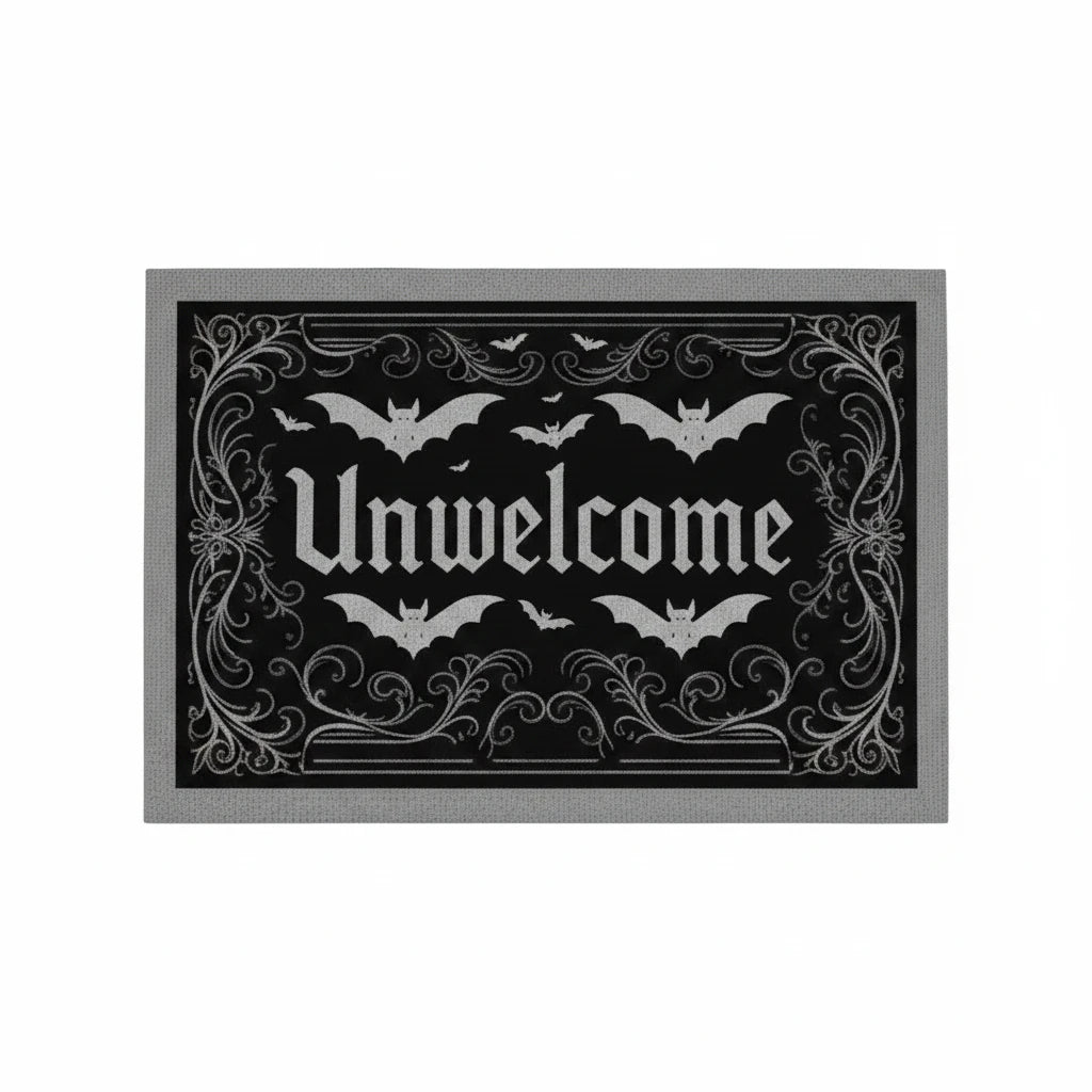 Gothic Print Flannel Doormat – Anti-Slip