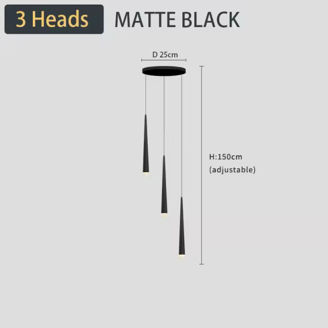 Modern LED Crystal Staircase Chandelier in Black & Gold