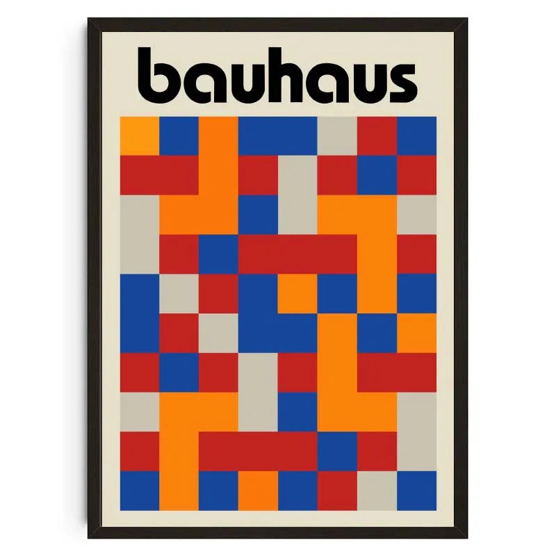 Mid-Century Modern Bauhaus Abstract Geometric Wall Art