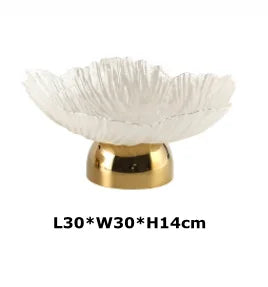 Luxury Petal Decorative Tray | Metal Alloy Fruit & Candy Serving Plate