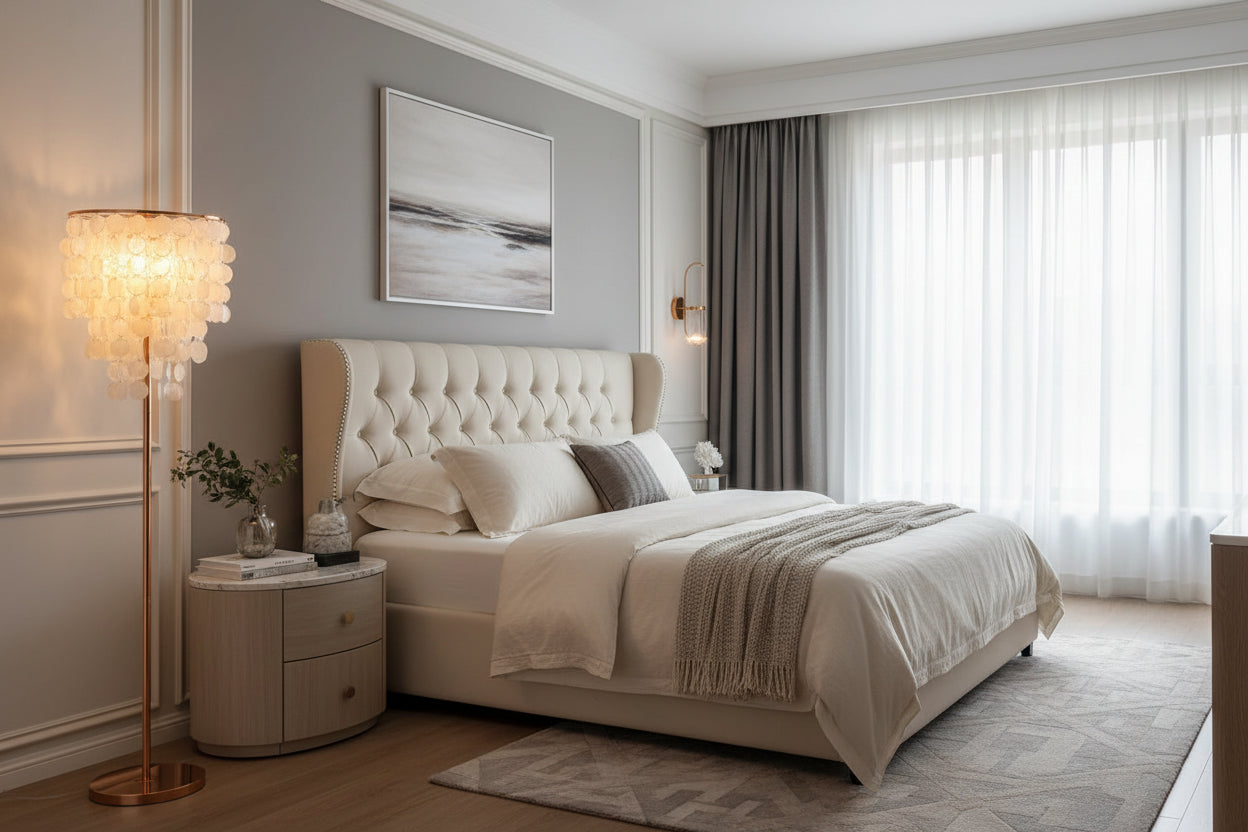 Modern Crystal Floor Lamp | Copper or Aluminum Body | Touch Switch | 4 Color Temps | D28×H145cm