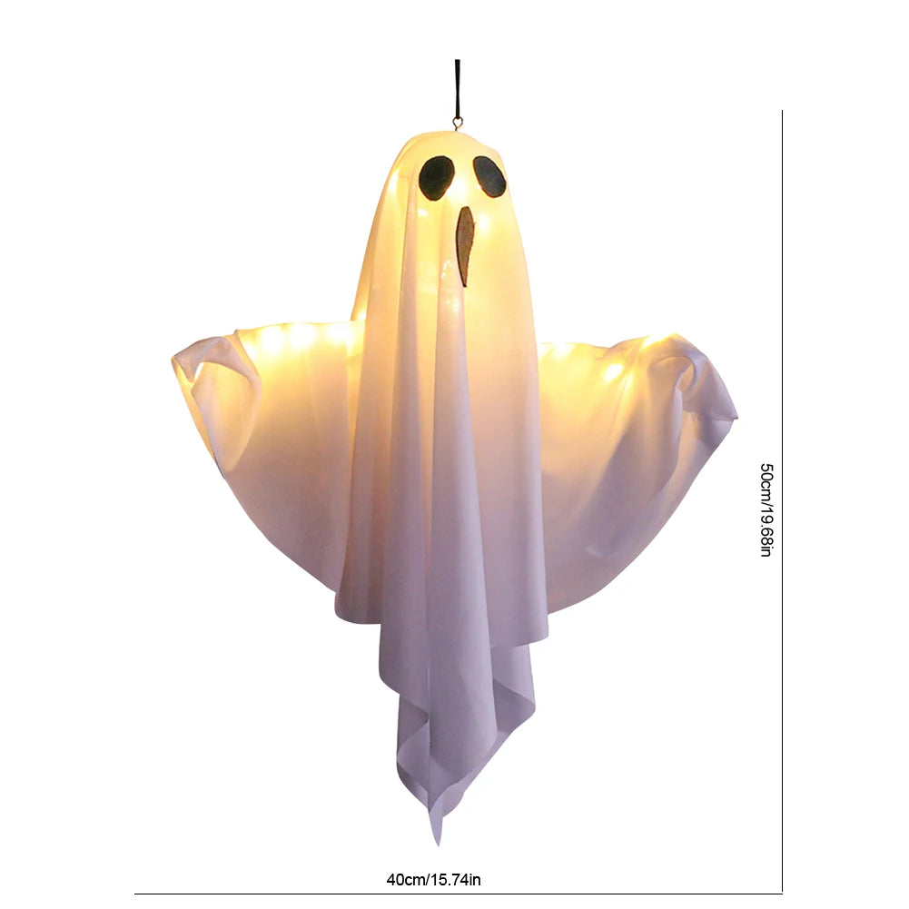 LED Glowing Ghost Hanging Decoration | Halloween Fairy Light Prop