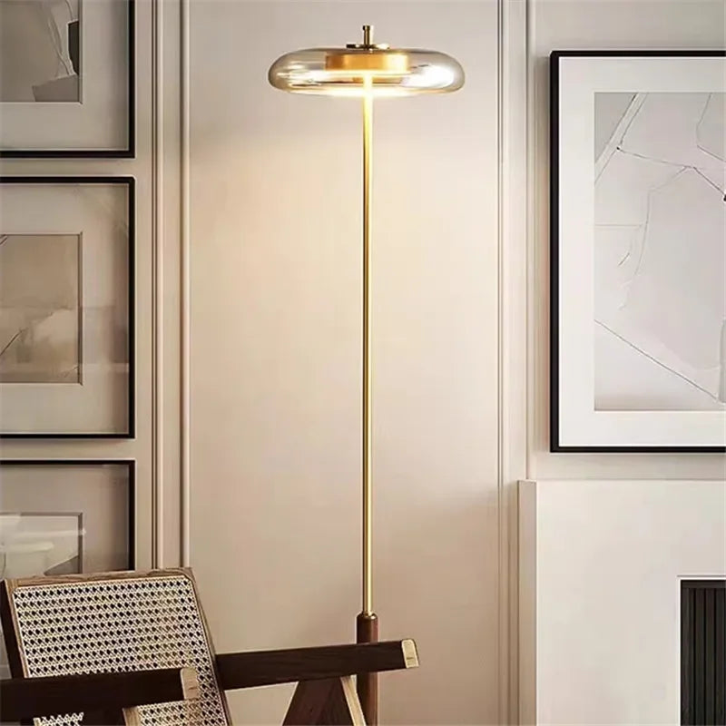 Luxury Gold Mushroom Glass Table Lamp | Copper & Clear Glass | E27 | Bedside & Living Room