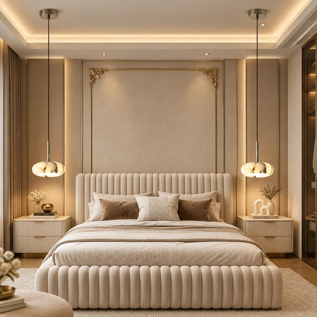 Luxury Black Stone-Style Pendant Light