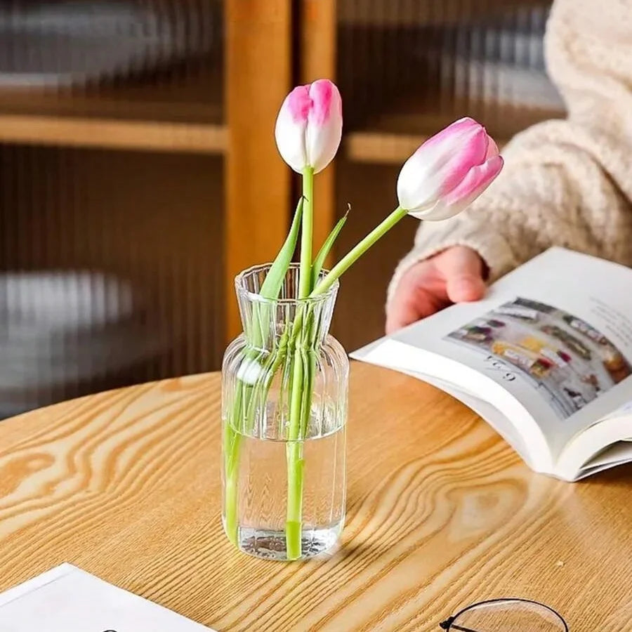 Retro Striped Glass Vase