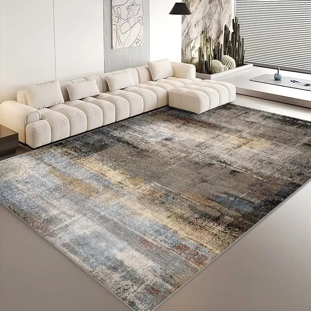 Abstract Geometric Flannel Area Rug | Non-Slip Washable Floor Mat