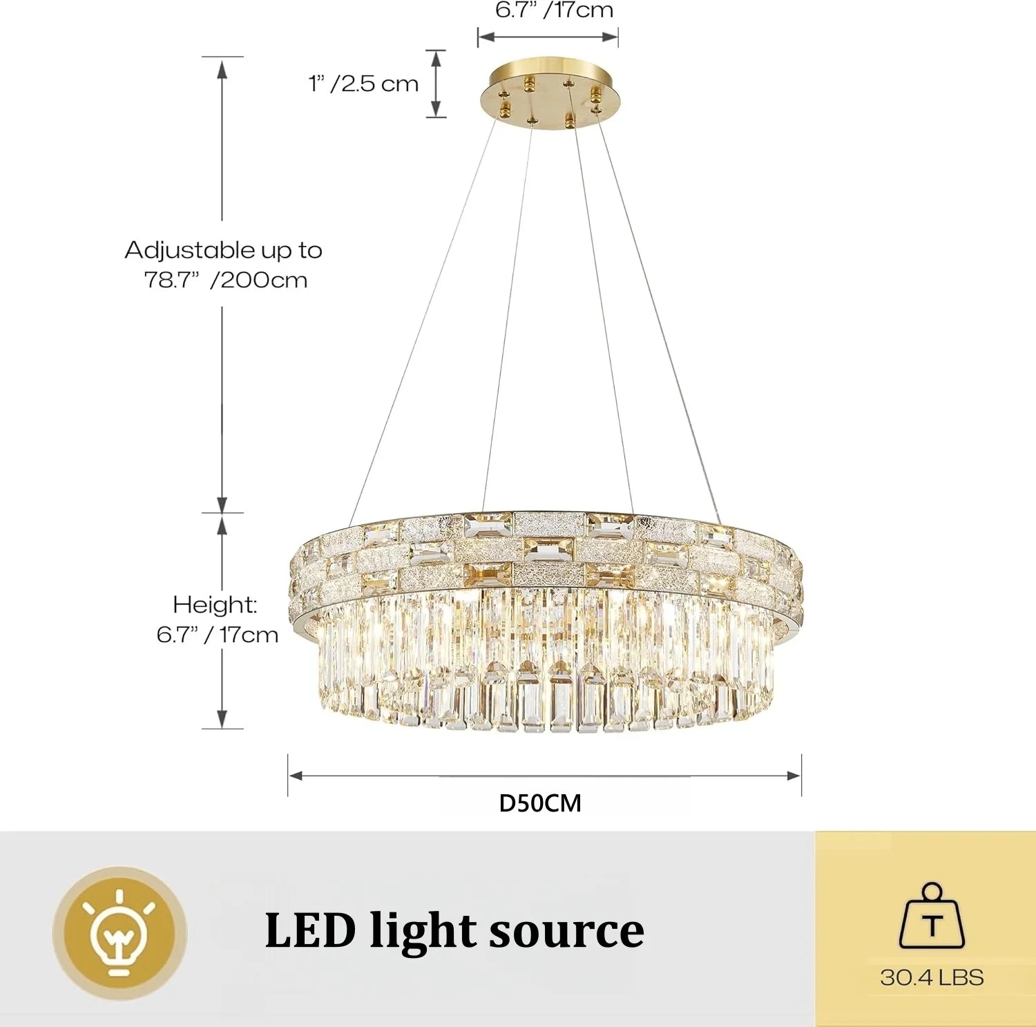 Modern Gold Crystal Chandelier