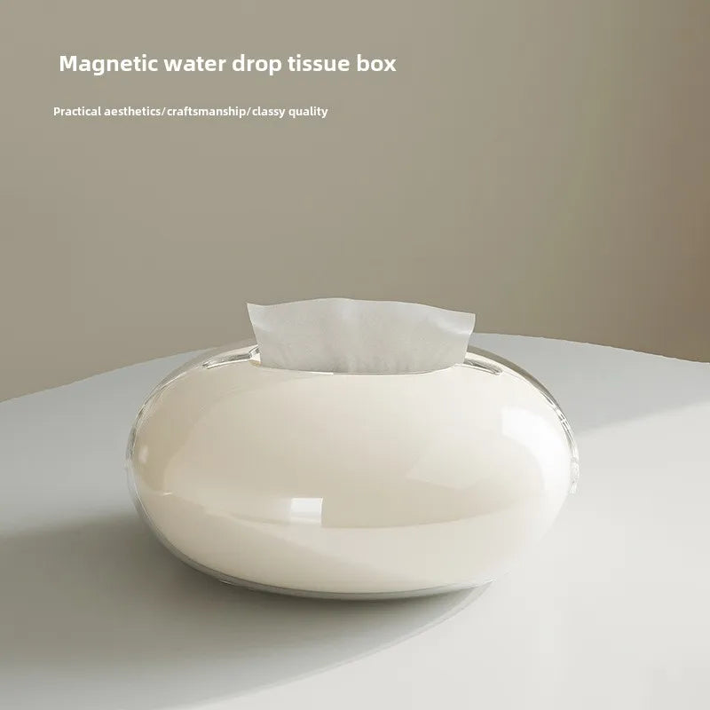 Pebble-Shape Porcelain Tissue Box – Modern Table Décor