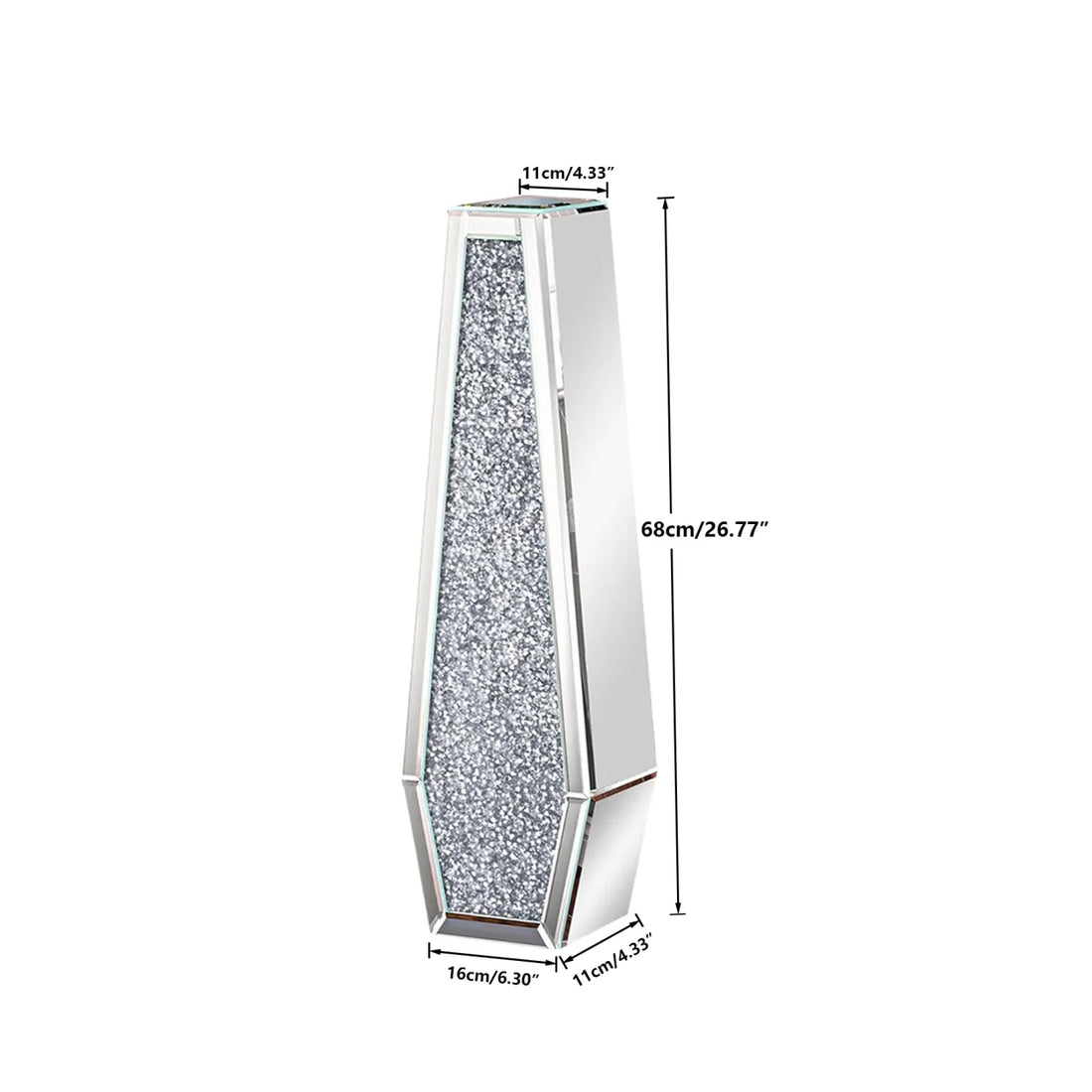 Luxury Silver Mirrored Floor Vase