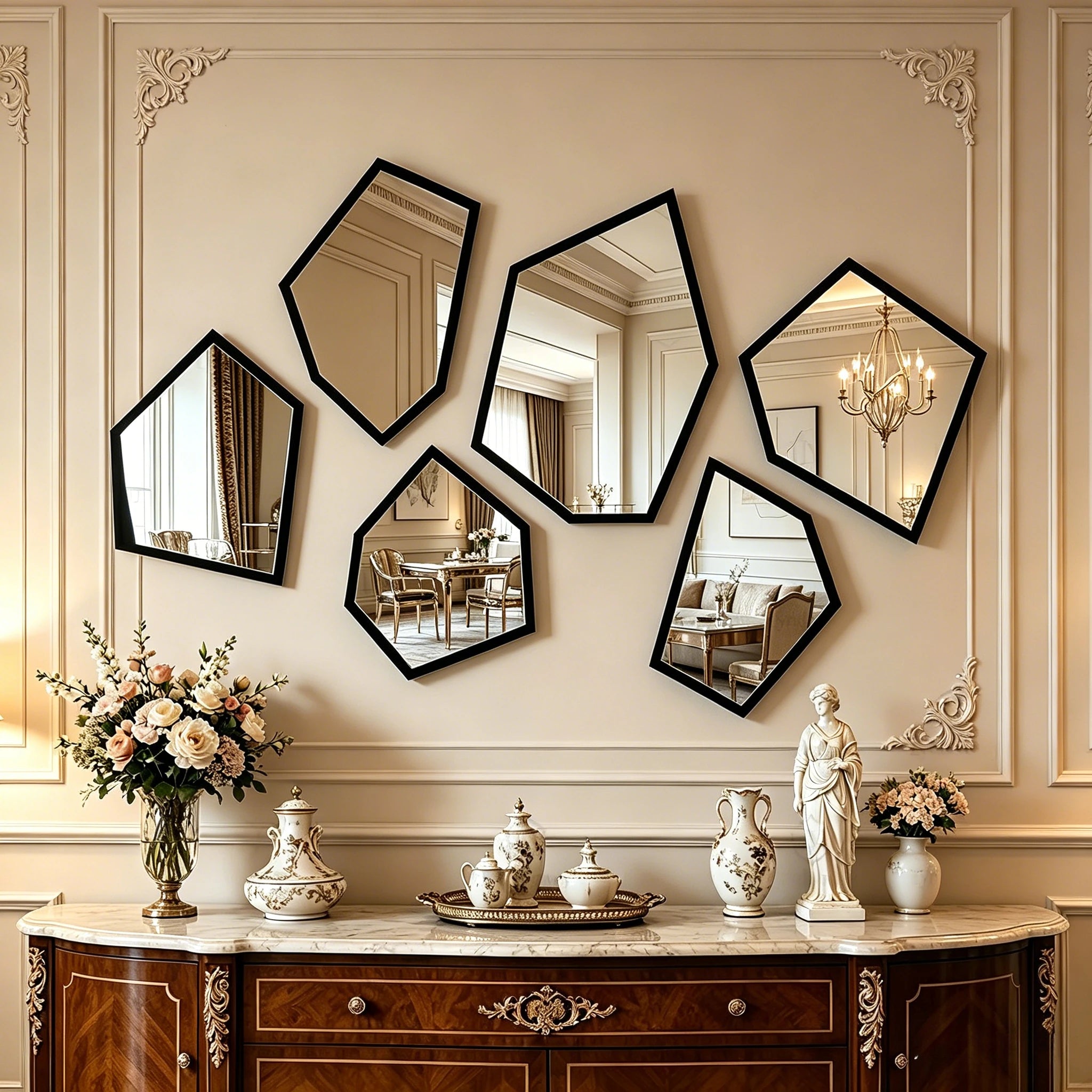 Acrylic Irregular Mirror Wall Decor Set