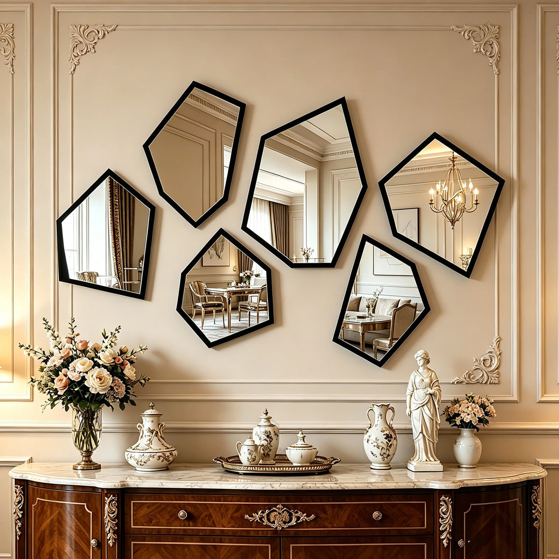 Acrylic Irregular Mirror Wall Decor Set