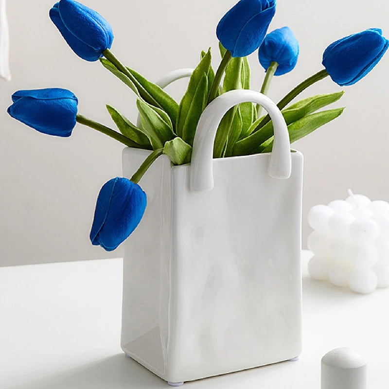 Handbag-Shaped Resin Vase – Modern Tabletop Décor