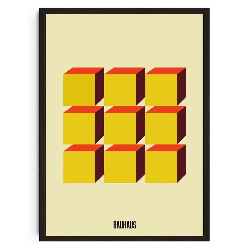 Mid-Century Modern Bauhaus Abstract Geometric Wall Art