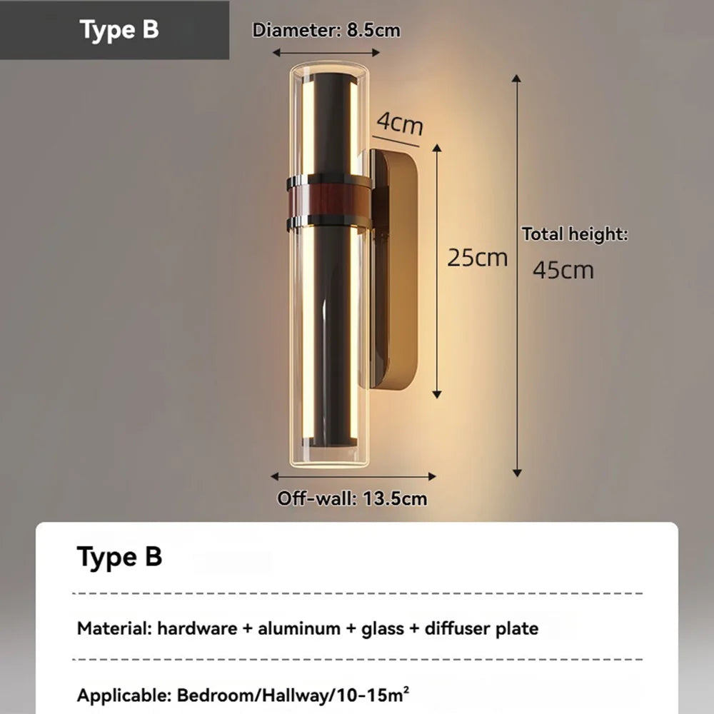 Black Minimalist LED Wall Lamp – Modern Strip Light
