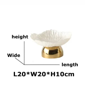 Luxury Petal Decorative Tray | Metal Alloy Fruit & Candy Serving Plate