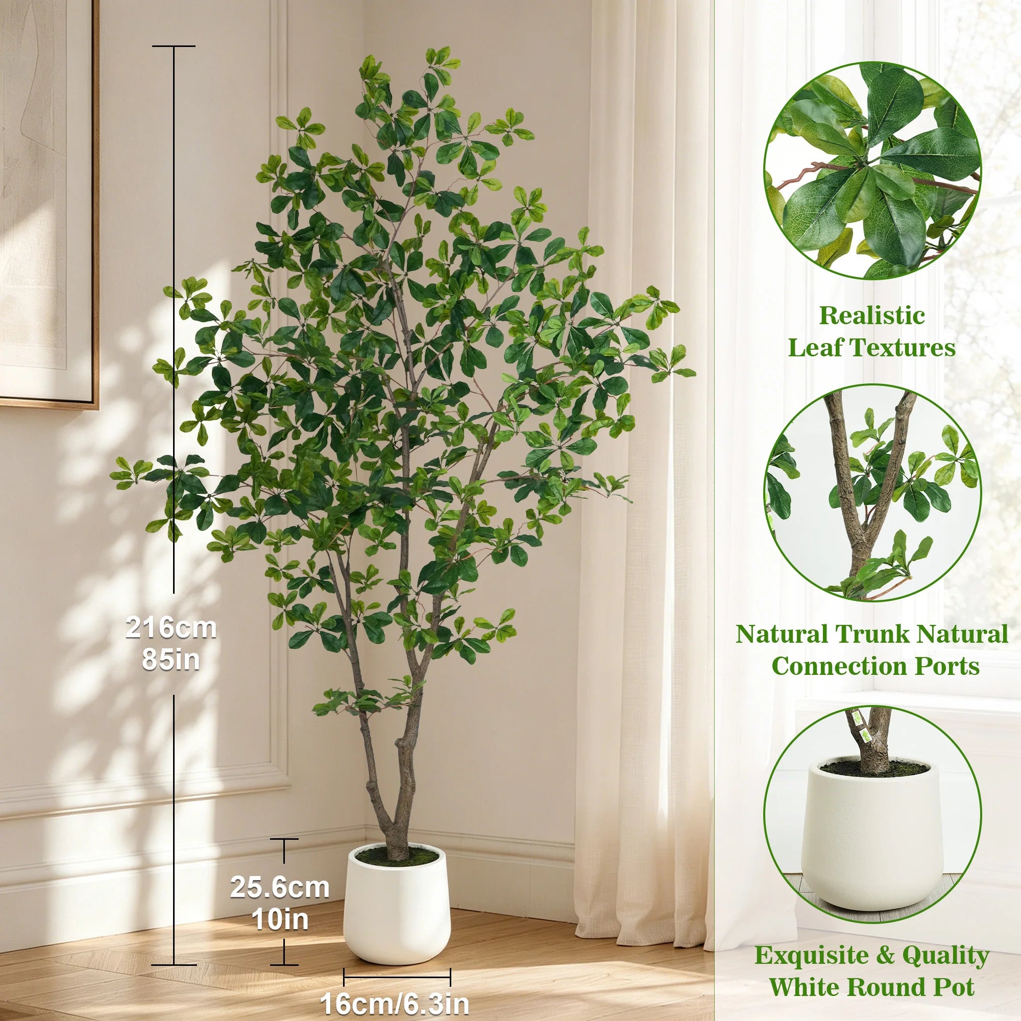 Faux Black Olive Tree in White Pot