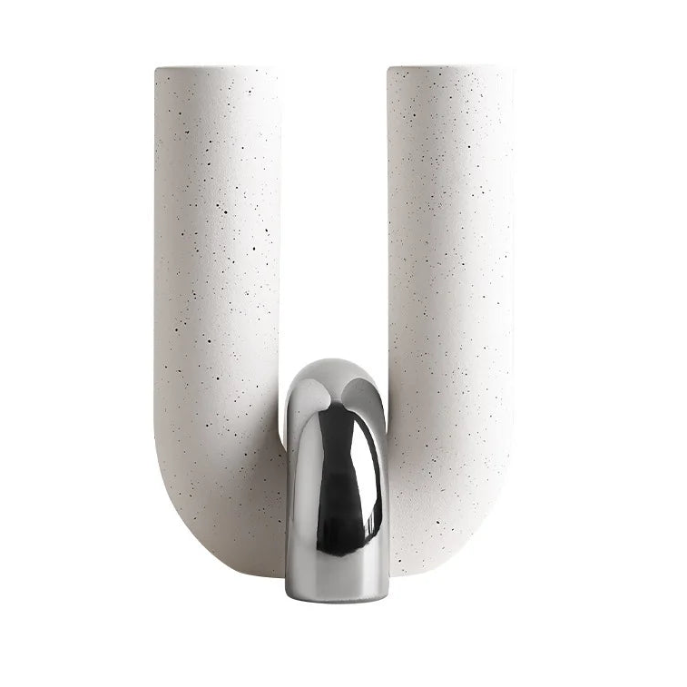 U-Shaped Ceramic Vase – Modern Tabletop Décor
