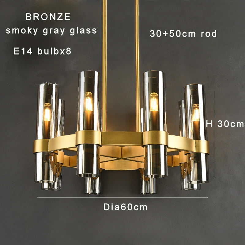 Modern Brass Round 24-Light Chandelier