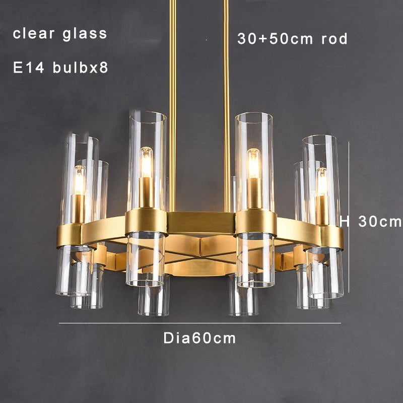 Modern Brass Round 24-Light Chandelier