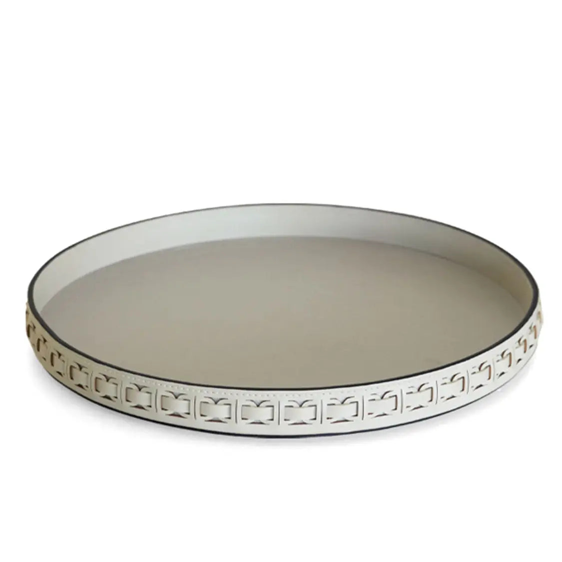 Woven Round Storage Tray with Metal Frame