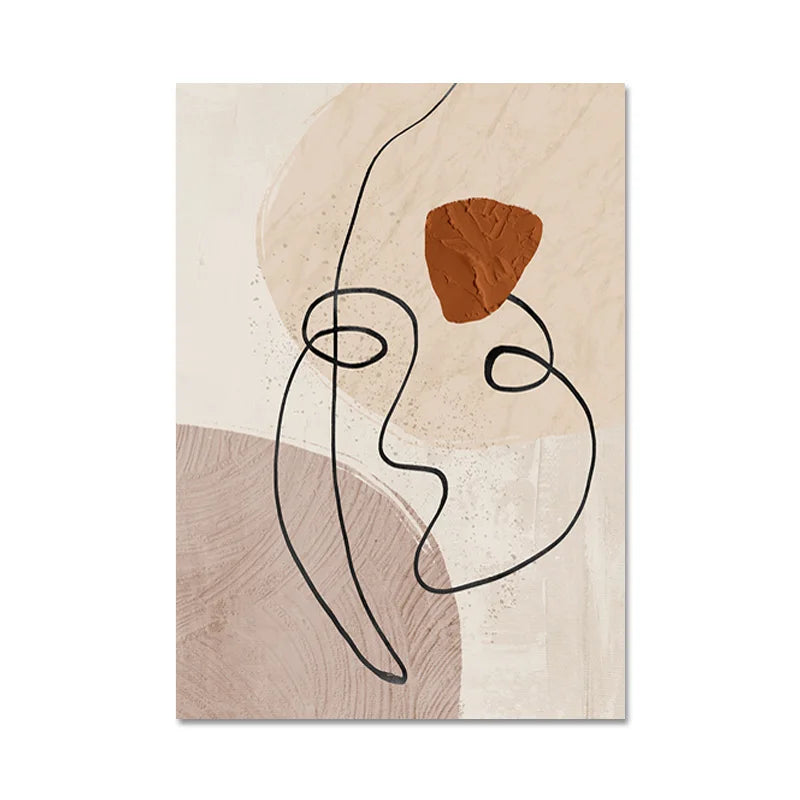 Matisse-Inspired Abstract Line Art Canvas Print