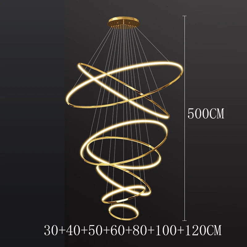 Multi-Ring LED Chandelier Pendant Light