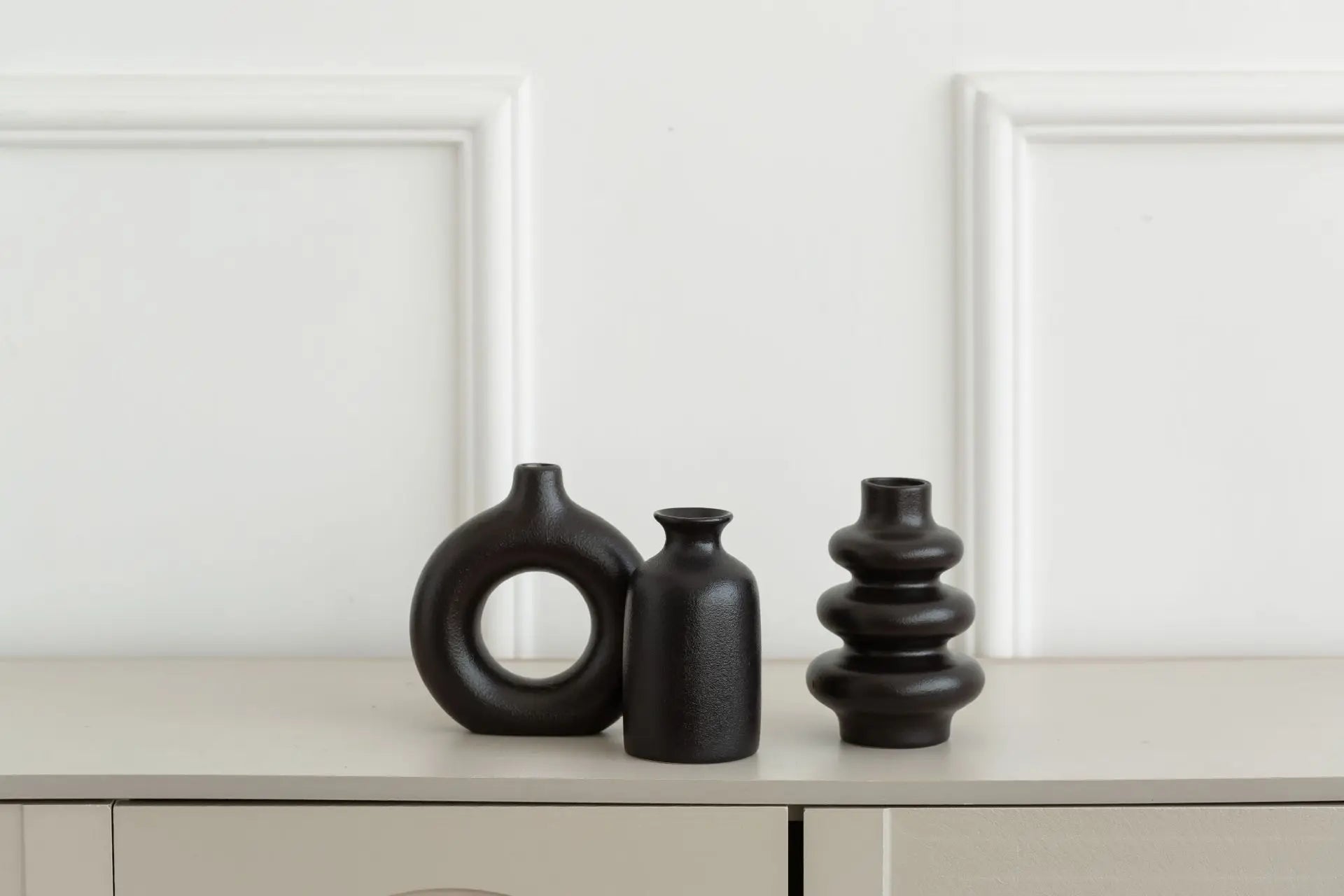 Ceramic Bohemian Vase Set of 3