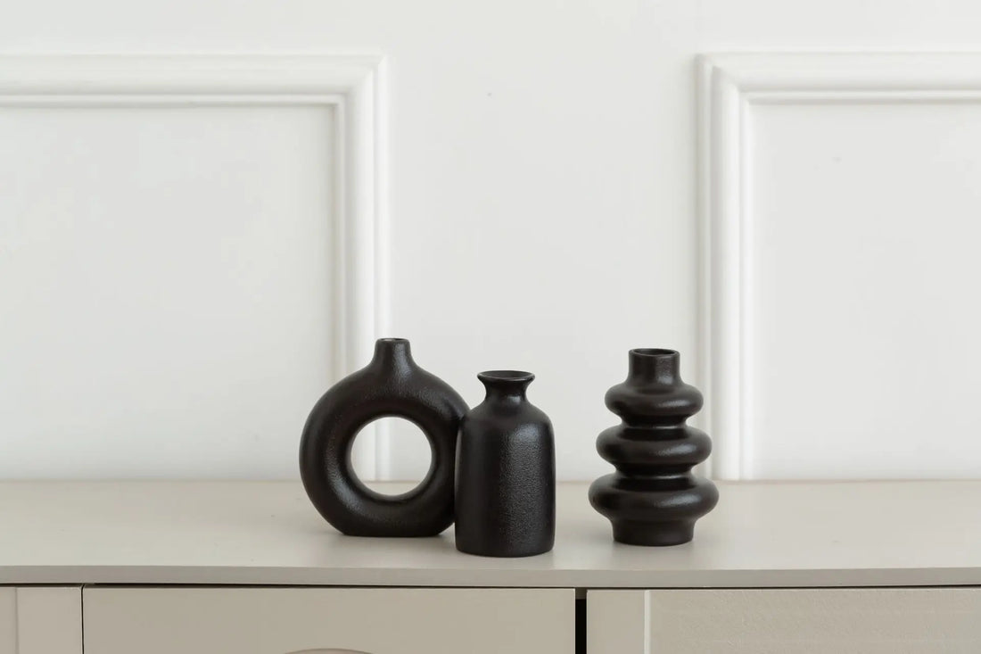 Ceramic Bohemian Vase Set of 3