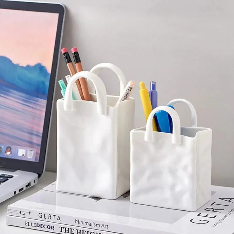 Handbag-Shaped Resin Vase – Modern Tabletop Décor