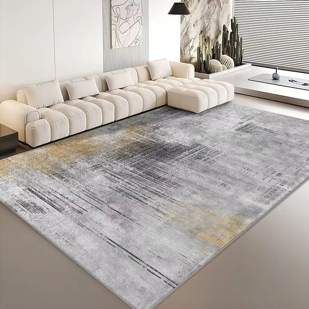 Abstract Geometric Flannel Area Rug | Non-Slip Washable Floor Mat