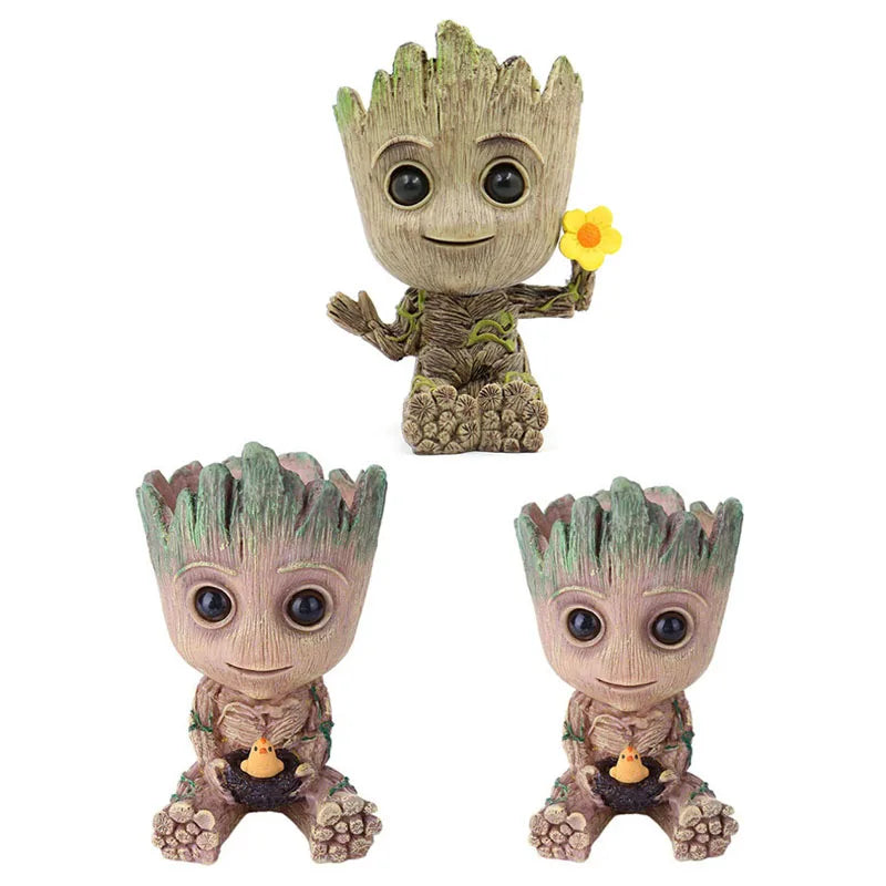 Groot Tree Figure Planter Vase | Desk Organiser & Pen Holder