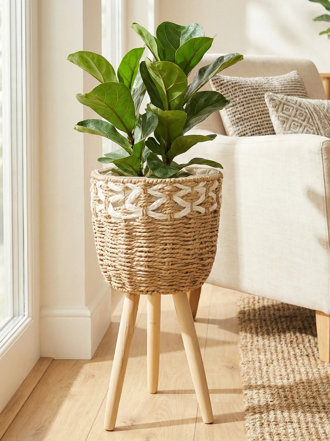 Nordic Woven Bamboo Plant Basket