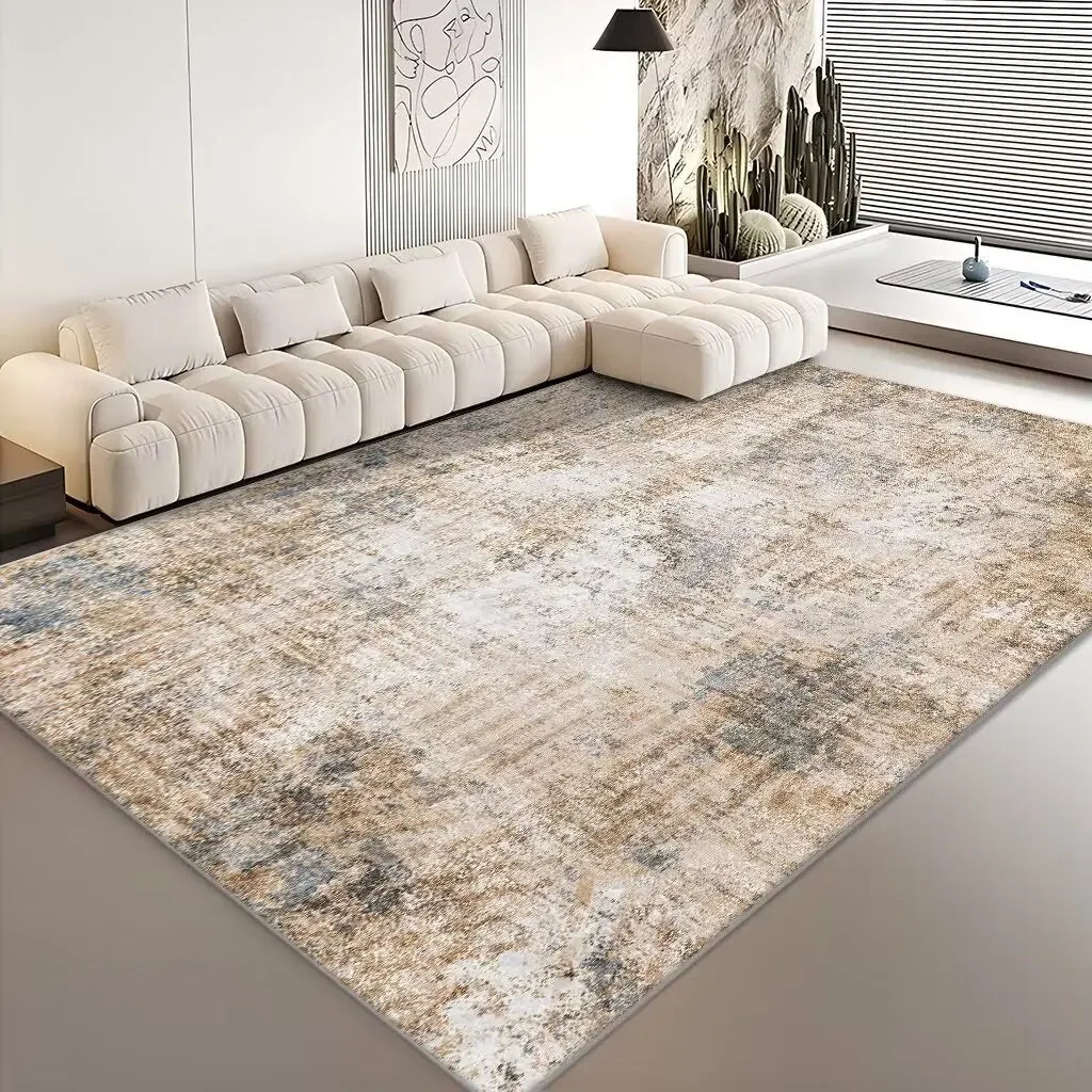 Abstract Geometric Flannel Area Rug | Non-Slip Washable Floor Mat