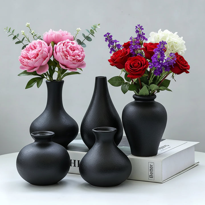 Matte Ceramic Vase Set (5 Pieces)