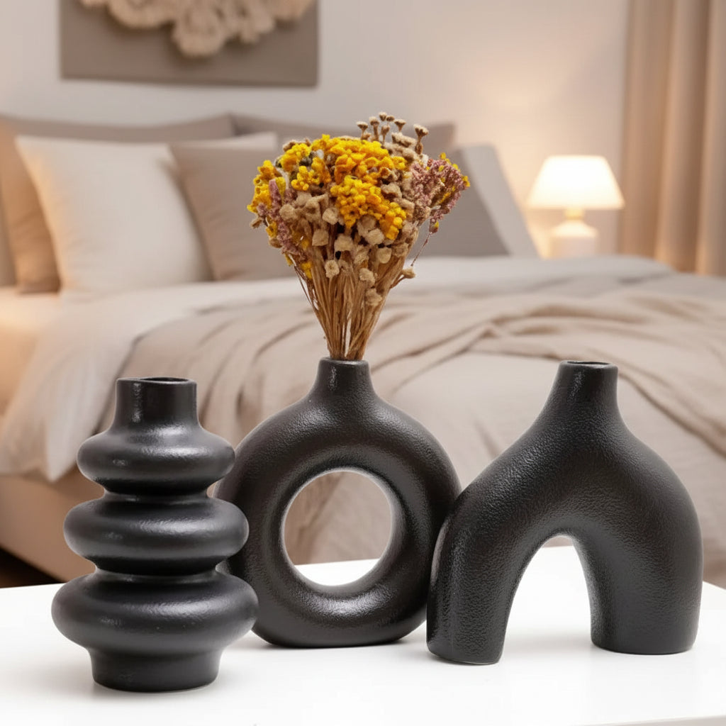 Nordic Ceramic Vase Set of 3 | Boho Home Decor