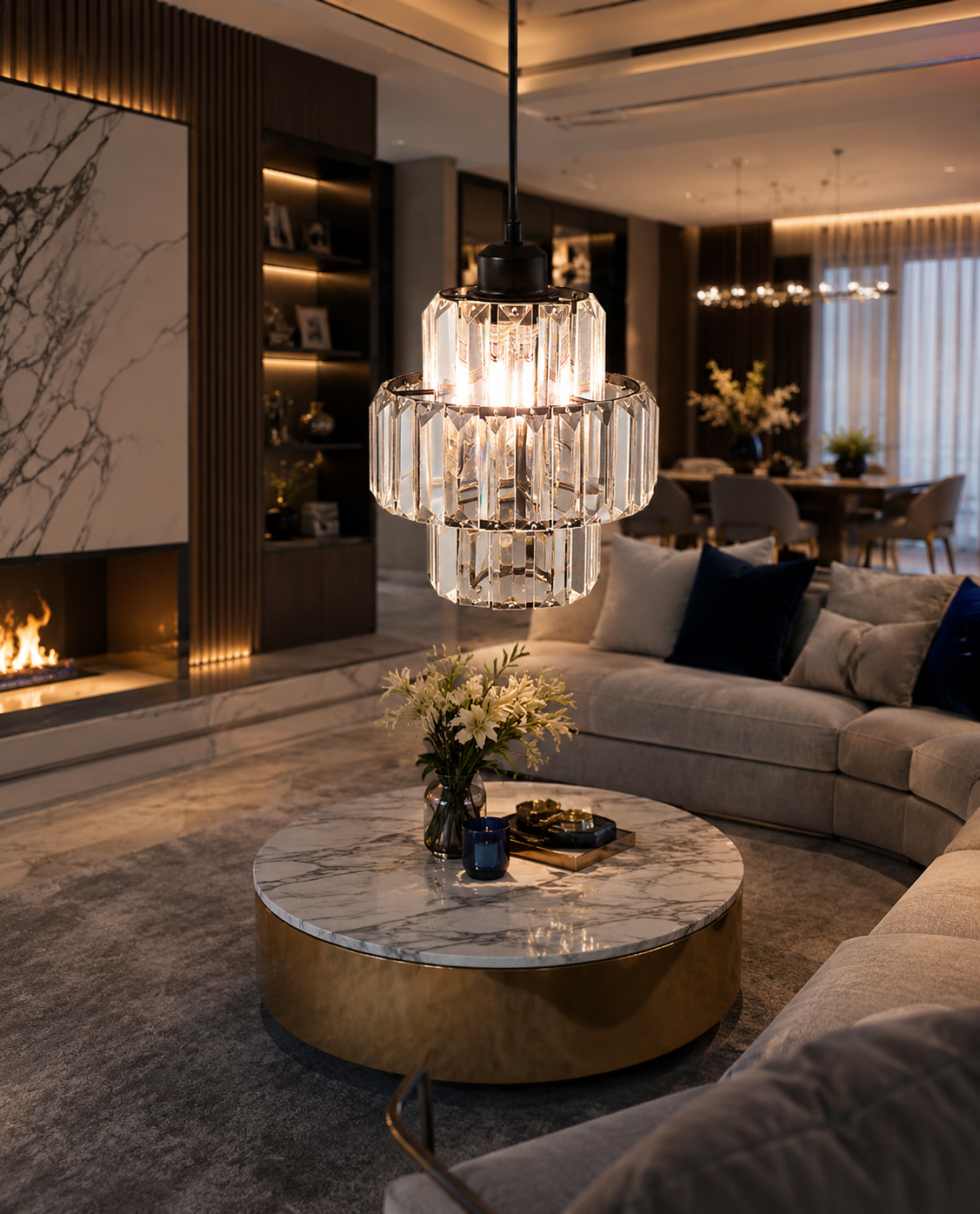 Crystal & Glass Chandelier