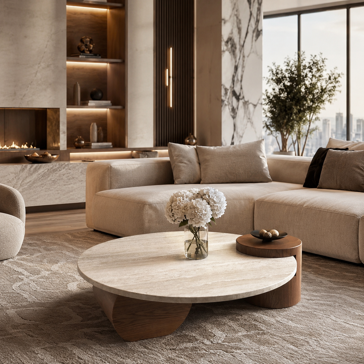 Round Wood Coffee Table